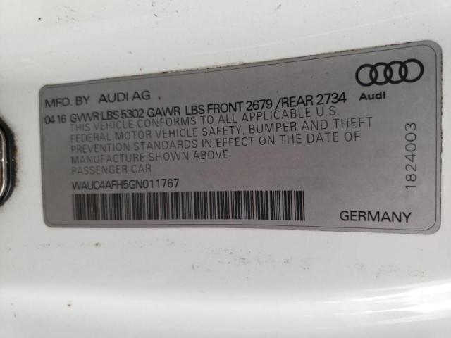 2016 AUDI S5 PREMIUM - WAUC4AFH5GN011767