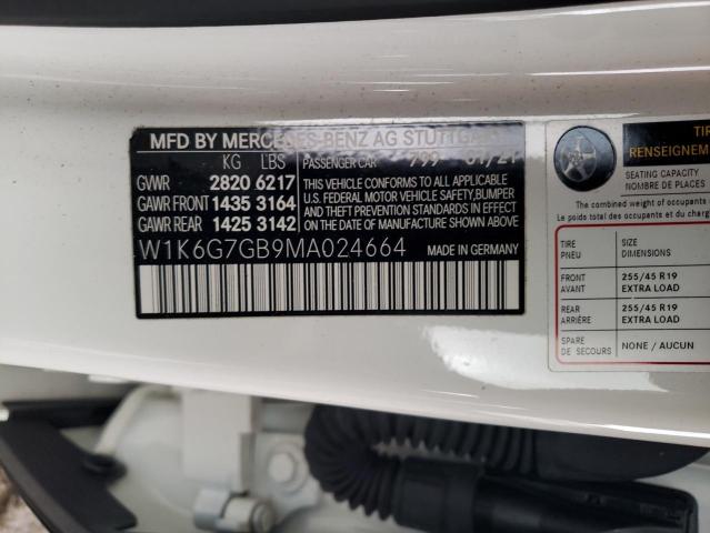 2021 MERCEDES-BENZ S 580 4MAT - W1K6G7GB9MA024664