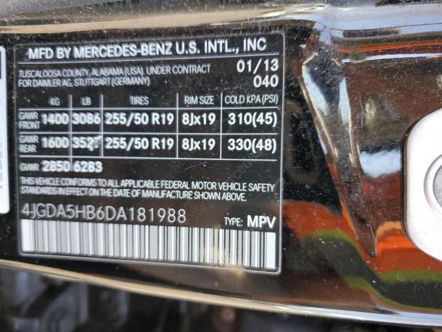 VIN 4JGDA5HB6DA181988 2013 Mercedes-Benz ML-Class, ... no.12