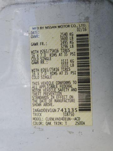 1N6AD0EV1GN741135 Nissan FRONTIER S