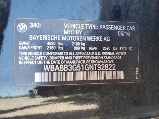 WBA8B3G51GNT92822 BMW 340 I