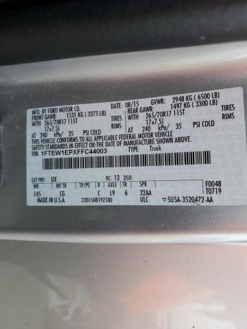 1FTEW1EPXFFC44003 Ford F150 Supercrew