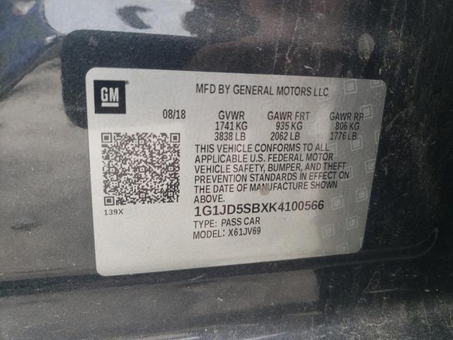 2019 CHEVROLET SONIC LT - 1G1JD5SBXK4100566