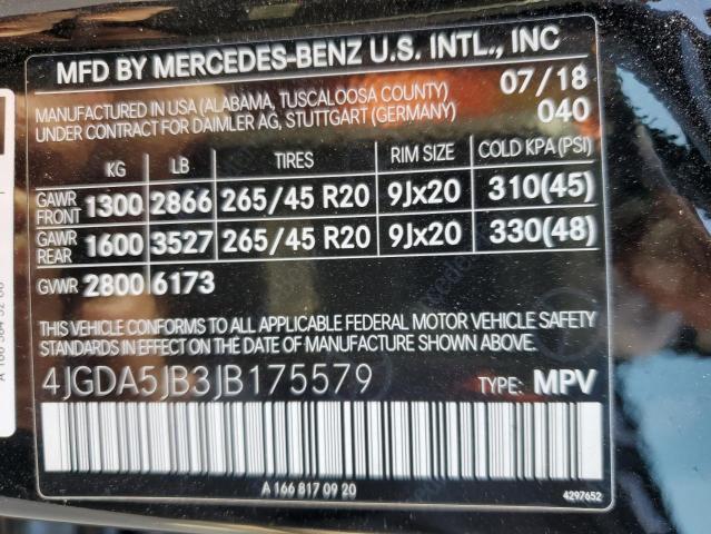 4JGDA5JB3JB175579 Mercedes-Benz GLE 350
