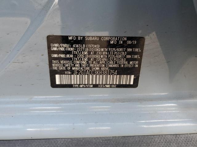 JF2GTACC3KH381754 Subaru Crosstrek Premium