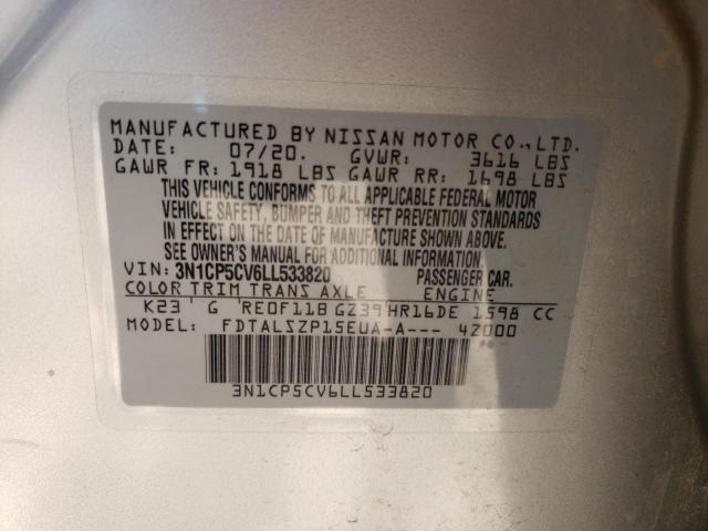 3N1CP5CV6LL533820 Nissan KICKS SV