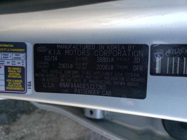 KNAFX4A61E5227365 KIA FORTE LX