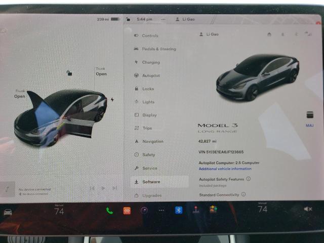 5YJ3E1EA6JF123665 Tesla MODEL 3