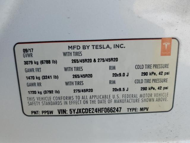 5YJXCDE24HF066247 Tesla MODEL X