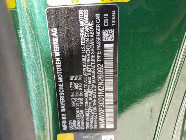 WMWXP3C01M2N26992 Mini Cooper Se