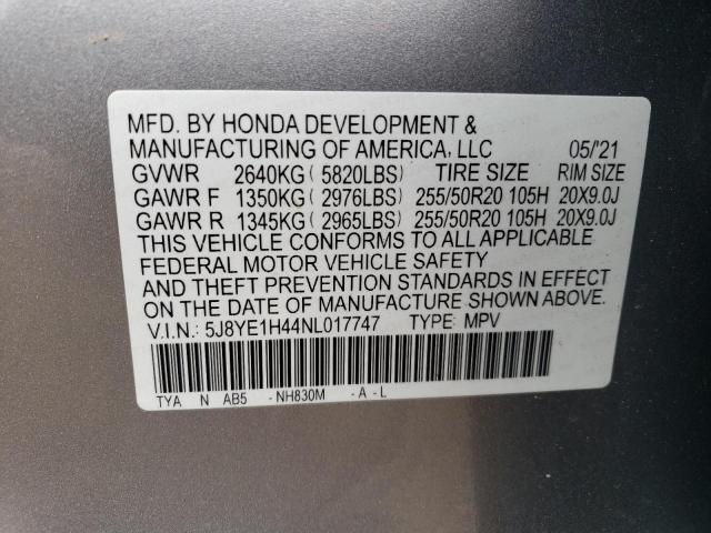 5J8YE1H44NL017747 | 2022 ACURA MDX TECHNO