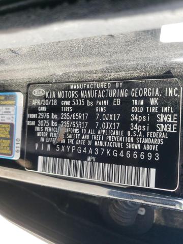 5XYPG4A37KG466693 KIA SORENTO L