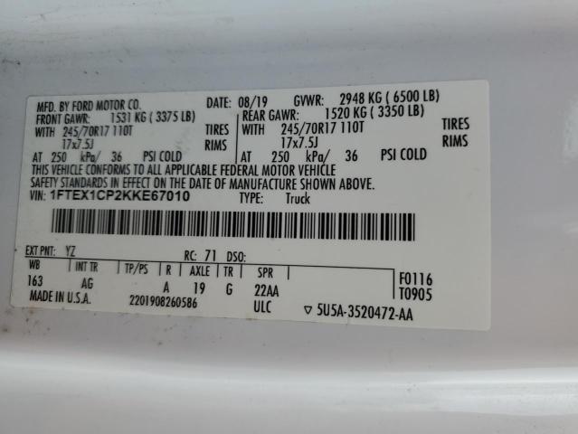 1FTEX1CP2KKE67010 Ford F150 Super Cab