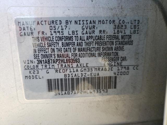 3N1AB7AP2HL693593 Nissan SENTRA S