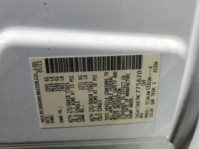 5N1AT3BB7MC775620 Nissan ROGUE SV