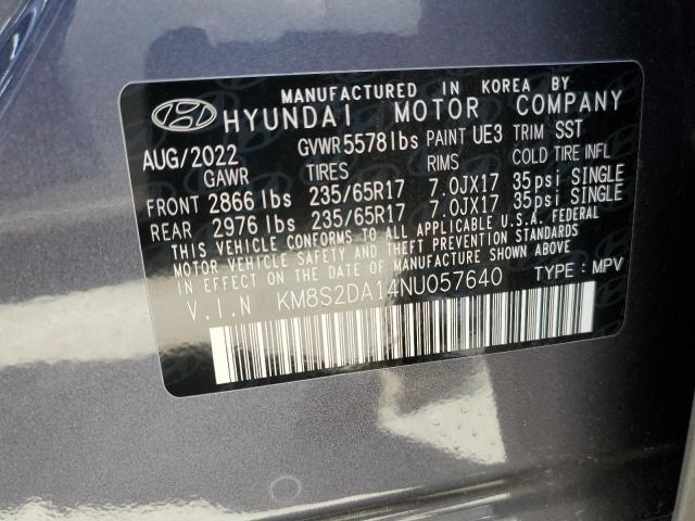 2022 HYUNDAI SANTA FE B KM8S2DA14NU057640