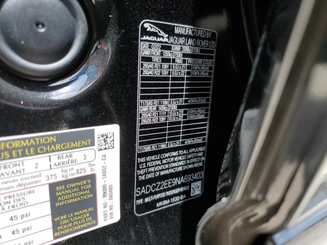 2022 JAGUAR F-PACE SVR - SADCZ2EE9NA693403