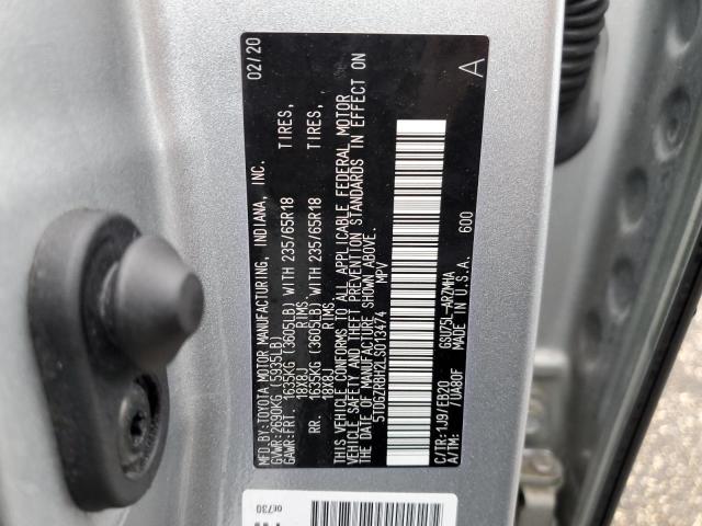 VIN 5TDGZRBH2LS013474 2020 Toyota Highlander, Xle no.13