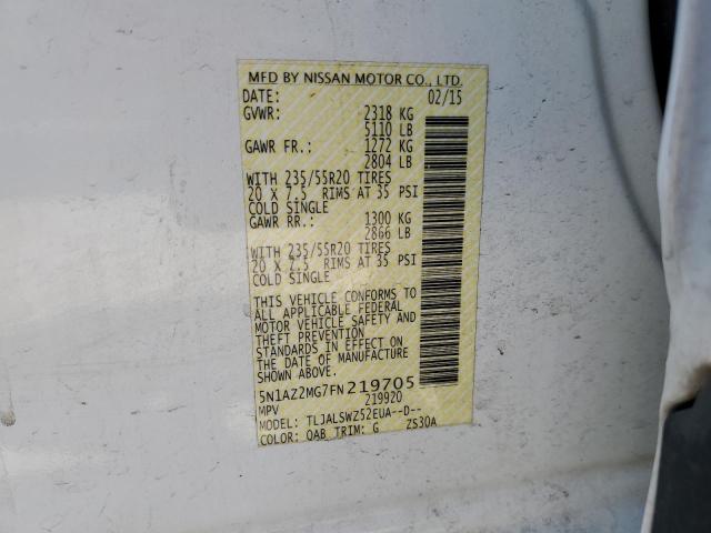 5N1AZ2MG7FN219705 Nissan MURANO S