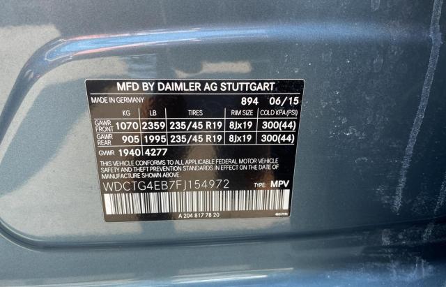 2015 MERCEDES-BENZ GLA 250 - WDCTG4EB7FJ154972