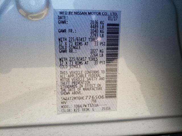 5N1AT2MT6HC776506 Nissan ROGUE S