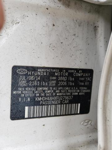 KMHDH4AHXFU279637 Hyundai ELANTRA SE
