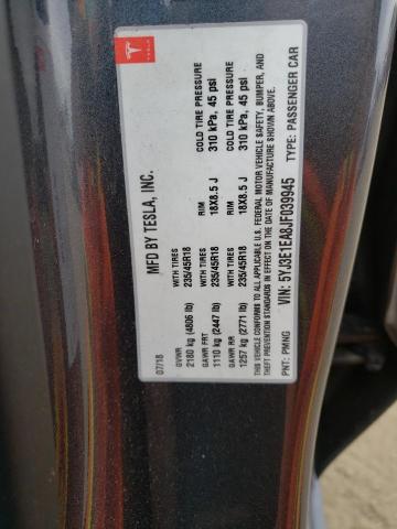 5YJ3E1EA8JF039945 Tesla MODEL 3