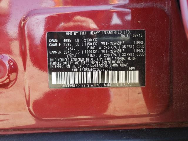 4S4BSAFC2G3320306 Subaru Outback 2.5i Premium