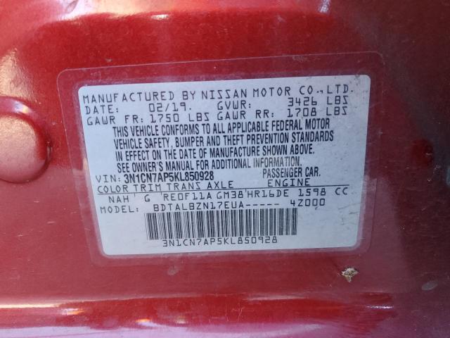 3N1CN7AP5KL850928 Nissan VERSA S