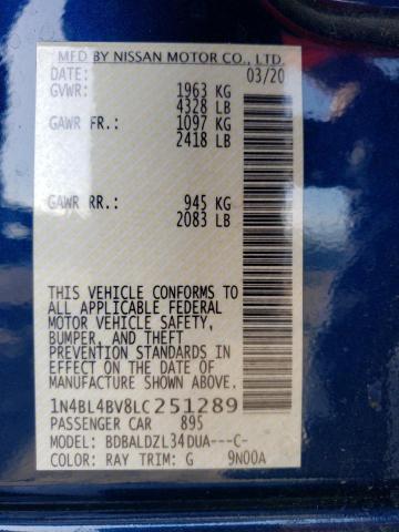 1N4BL4BV8LC251289 Nissan ALTIMA S