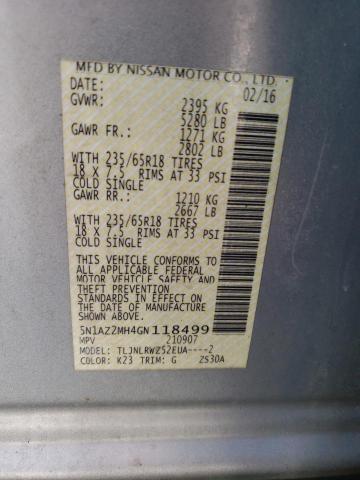 5N1AZ2MH4GN118499 Nissan MURANO S