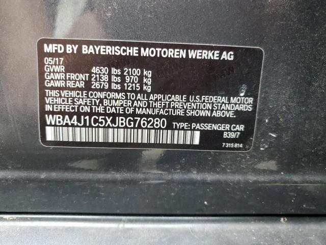 2018 BMW 430I GRAN - WBA4J1C5XJBG76280