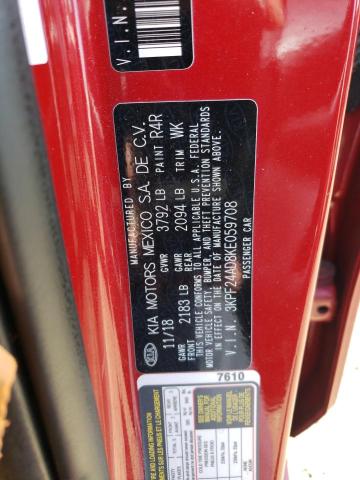 3KPF24AD8KE059708 KIA FORTE FE