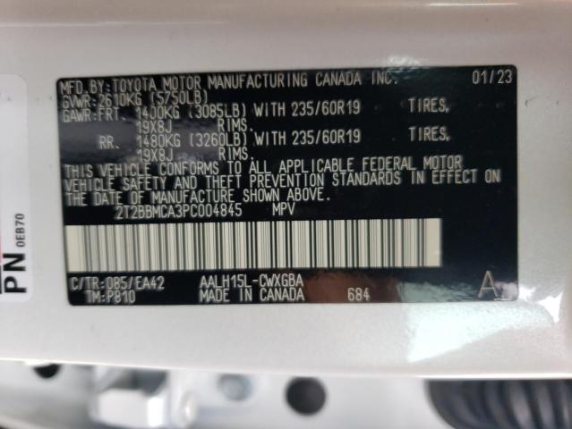 2023 LEXUS RX 350H BA 2T2BBMCA3PC004845