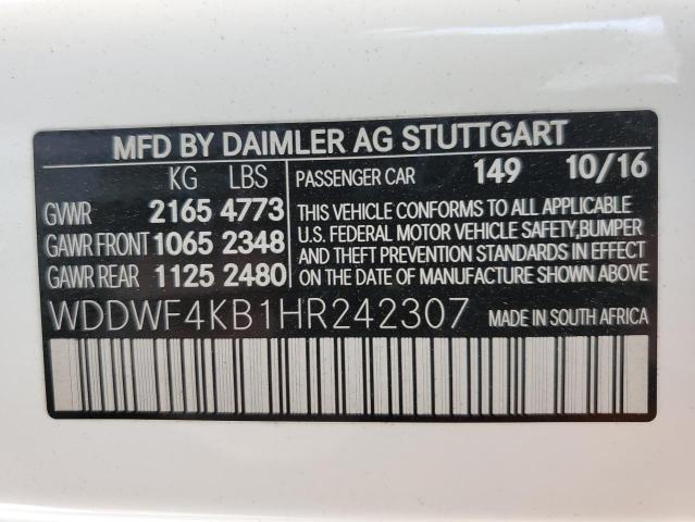 WDDWF4KB1HR242307 Mercedes-Benz C 300 4matic