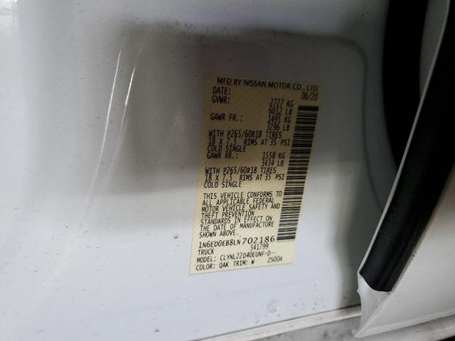 1N6ED0EB8LN702186 Nissan FRONTIER S