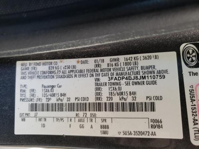 3FADP4BJ8JM110759 Ford FIESTA SE
