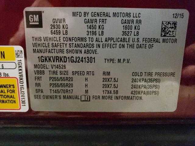 2016 GMC ACADIA SLT - 1GKKVRKD1GJ241301