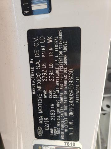3KPF24AD5KE093430 KIA FORTE FE