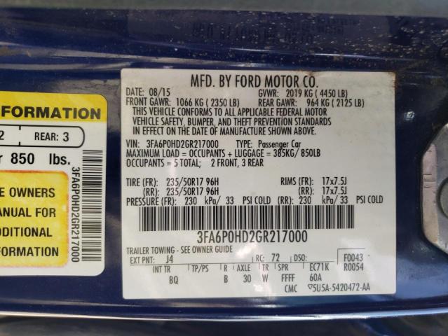 3FA6P0HD2GR217000 Ford FUSION SE