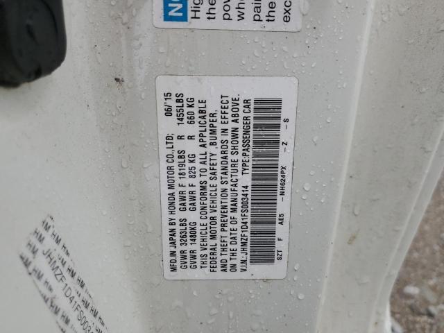 2015 HONDA CR-Z JHMZF1D41FS003414