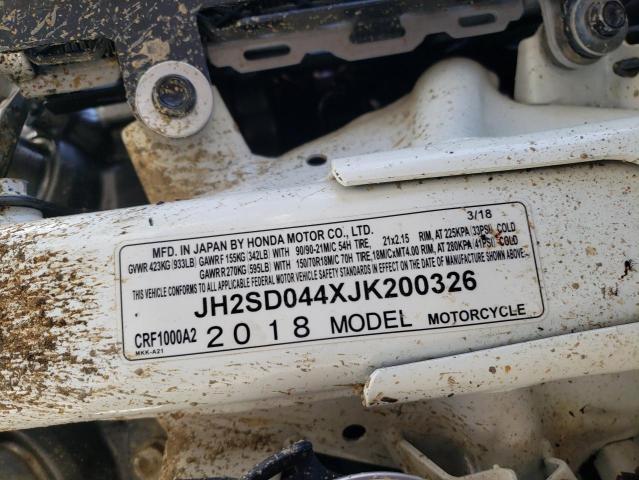 2018 HONDA CRF1000 A2 JH2SD044XJK200326