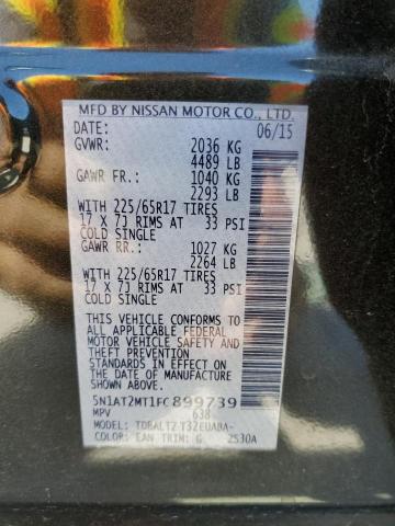 5N1AT2MT1FC899739 Nissan ROGUE S