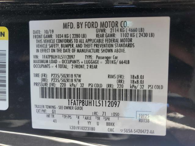 Ford MUSTANG 2020 1FATP8UH1L5112097 Image 12