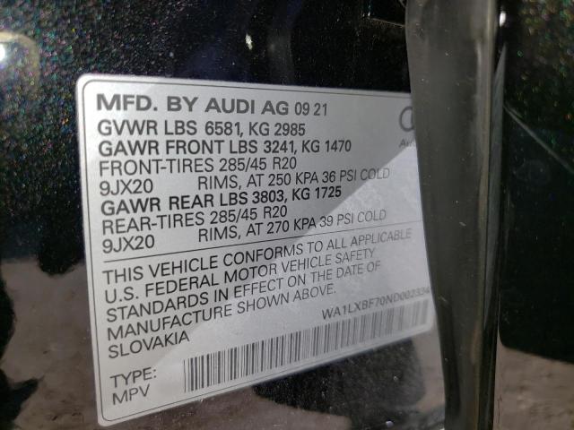 VIN WA1LXBF70ND002334 2022 Audi Q7, Premium Plus no.14