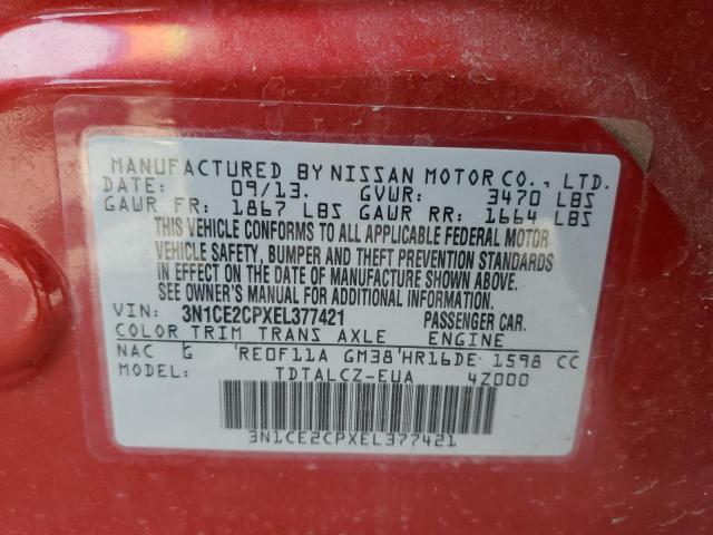 3N1CE2CPXEL377421 Nissan Versa Note S