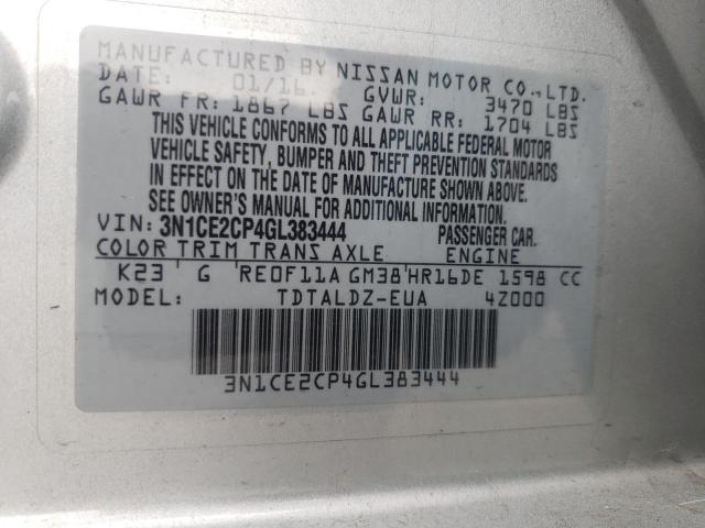 3N1CE2CP4GL383444 Nissan Versa Note S