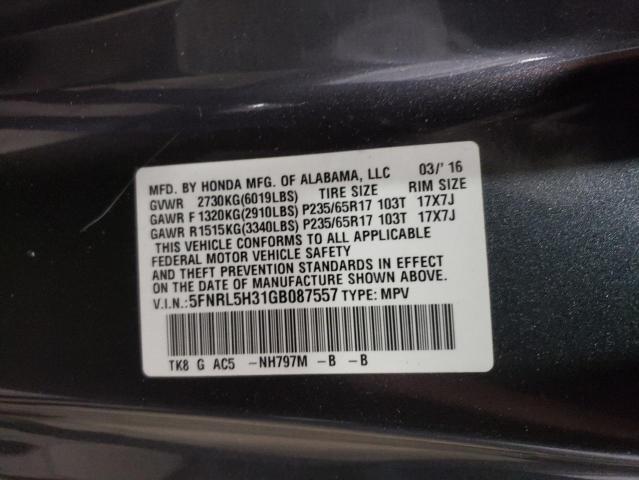2016 HONDA ODYSSEY SE - 5FNRL5H31GB087557
