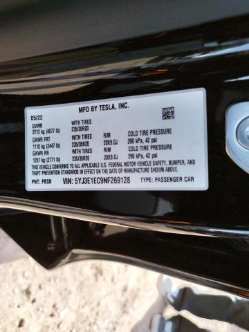 5YJ3E1EC9NF269128 Tesla MODEL 3