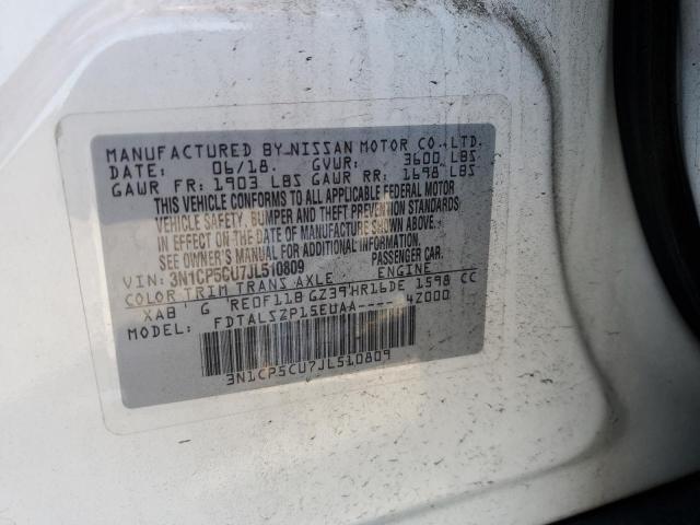 3N1CP5CU7JL510809 Nissan KICKS S